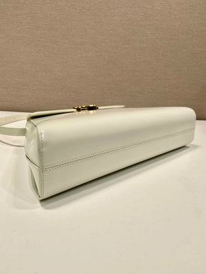 Prada 1BD343 Medium Brushed Leather Handbag White - Default Title - View 5
