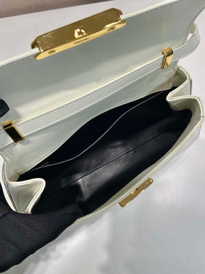 Prada 1BD343 Medium Brushed Leather Handbag White - Default Title - View 8