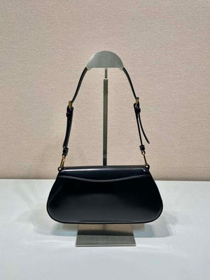 Prada 1BD345 Brushed leather shoulder bag Black - Default Title - View 4