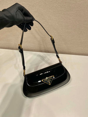 Prada 1BD345 Brushed Patent leather shoulder bag Black - Default Title - View 2