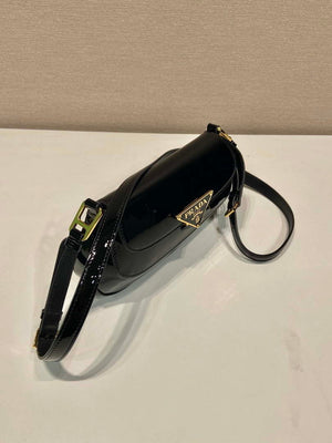 Prada 1BD345 Brushed Patent leather shoulder bag Black - Default Title - View 3