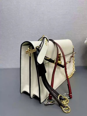 Prada 1BD378 Soft Sound large leather shoulder bag with charms White - Default Title - View 5