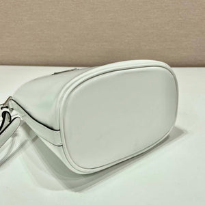 Prada 1BE059 Mini brushed-leather bucket bag White - Default Title - View 7