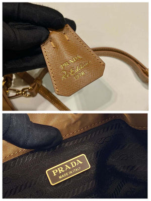 Prada 1BE067 Re-Nylon Satin mini-bag Brown - Default Title - View 9