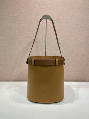 Prada 1BE085 Buckle leather bucket bag with belt Brown - Default Title - View 5
