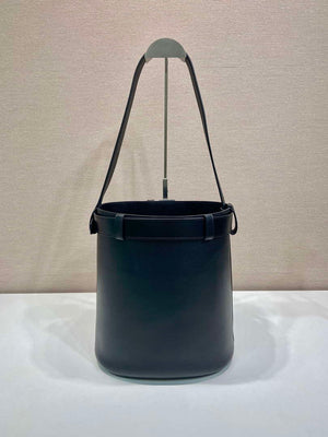 Prada 1BE085 Buckle leather bucket bag with belt Black - Default Title - View 4