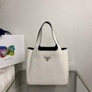 Prada 1BG335 Tote Leather Bucket Handbag White - Default Title - View 2