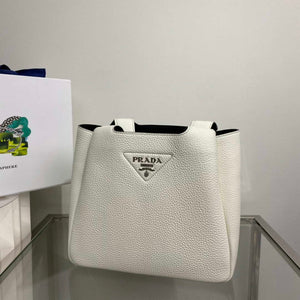 Prada 1BG335 Tote Leather Bucket Handbag White - Default Title - View 11