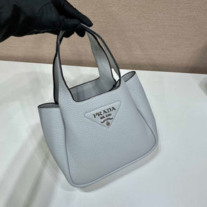 Prada 1BG335 Tote Leather Bucket Handbag Light Blue - Default Title - View 3