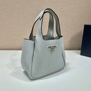 Prada 1BG335 Tote Leather Bucket Handbag Light Blue - Default Title - View 4