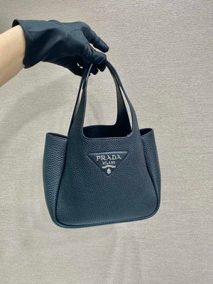 Prada 1BG335 Tote Leather Bucket Handbag Black - Default Title - View 1