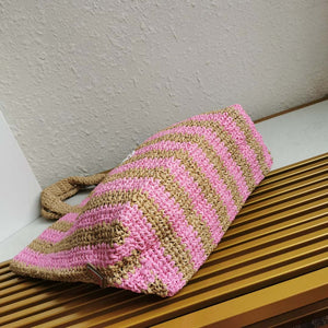 Prada 1BG392 Large Crochet tote bag Nature With Pink - Default Title - View 9