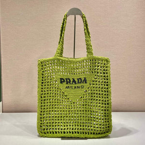 Prada 1BG393 Raffia tote bag Green - Default Title - View 1