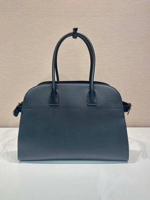 Prada 1BG508 Large leather tote bag with buckles Black - Default Title - View 4