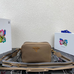 Prada 1BH082 Leather bag with shoulder strap Apricot Gold - Default Title - View 1