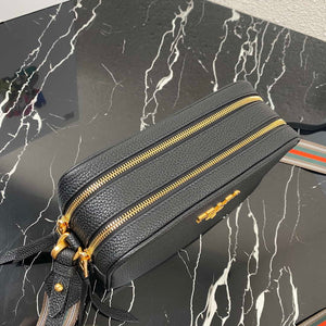 Prada 1BH082 Leather bag with shoulder strap Black Gold - Default Title - View 4