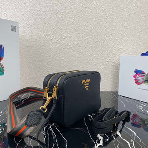 Prada 1BH082 Leather bag with shoulder strap Black Gold - Default Title - View 8