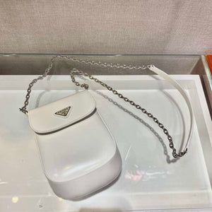 Prada 1BH185 Mini Cleo BRUSHED Leather White - Default Title - View 1