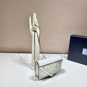 Prada 1BH189 Brushed leather shoulder bag White - Default Title - View 5