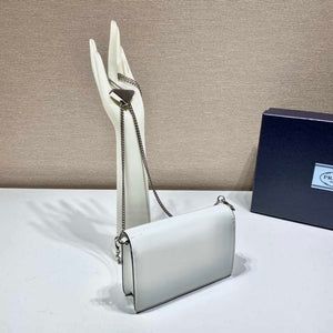 Prada 1BH189 Brushed leather shoulder bag White - Default Title - View 7