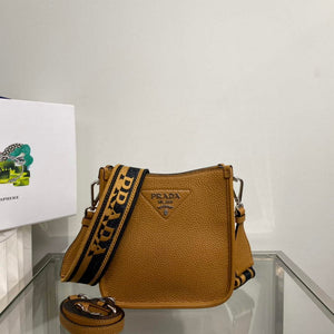 Prada 1BH191 Leather mini shoulder bag tan - Default Title - View 1
