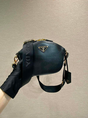 Prada 1BH212 Black Leather Mini Shoulder Bag - Default Title - View 1