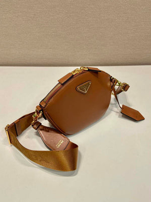 Prada 1BH212 Brown Leather Mini Shoulder Bag - Default Title - View 4