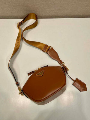 Prada 1BH212 Brown Leather Mini Shoulder Bag - Default Title - View 5