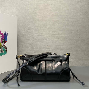 Prada 1BH215 LusSolf leather shoulder bag Black - Default Title - View 1