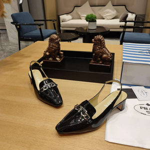 Prada 1D193N Patent Leather Slingbacks 50 mm Heel P67327 - 35 - View 5