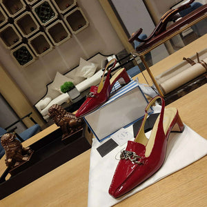 Prada 1D193N Patent Leather Slingbacks 50 mm Heel P67328 - 35 - View 5