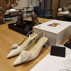 Prada 1I174N flower-appliqu¨¦ slingback pumps P78559 - 35 - View 3