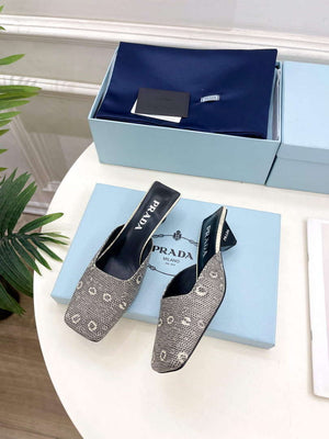 Prada 1I479N Women's Lizard Grain Cowhide Mules Fashion Shoes P67323 - Euro 35=US 4 - View 1