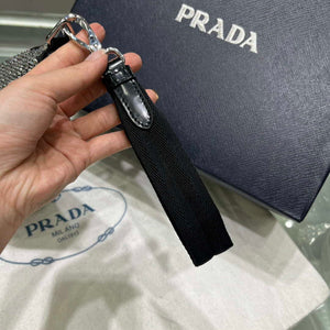 Prada 1NE039 Crystal-studded satin pouch Black - Default Title - View 5