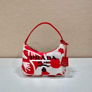 Prada 1NE515 Re-Edition 2000 embroidered drill mini bag Red white - Default Title - View 1