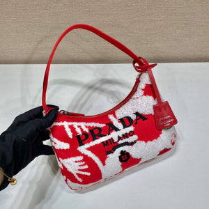 Prada 1NE515 Re-Edition 2000 embroidered drill mini bag Red white - Default Title - View 3