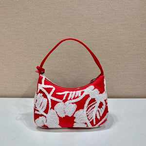 Prada 1NE515 Re-Edition 2000 embroidered drill mini bag Red white - Default Title - View 4