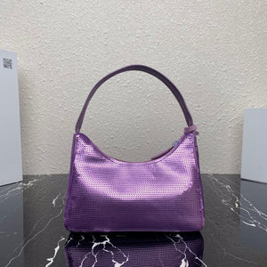 Prada 1NE515 Re-Edition 2000 sequined Re-Nylon mini-bag Purple - Default Title - View 2