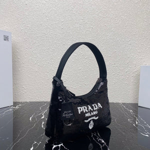 Prada 1NE515 Re-Edition 2000 sequined Re-Nylon mini-bag Black - Default Title - View 3