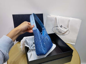 Prada 1NE515 Satin mini-bag with artificial crystals Blue - Default Title - View 3