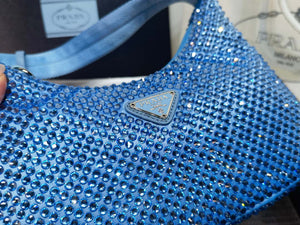 Prada 1NE515 Satin mini-bag with artificial crystals Blue - Default Title - View 7