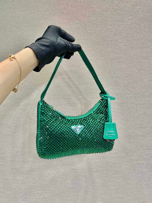 Prada 1NE515 Satin mini-bag with artificial crystals Jade green - Default Title - View 2