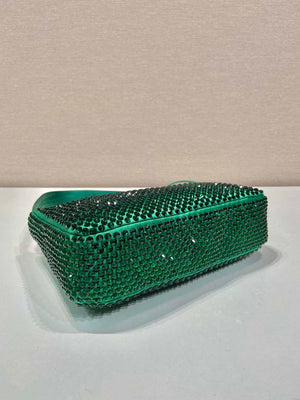 Prada 1NE515 Satin mini-bag with artificial crystals Jade green - Default Title - View 7