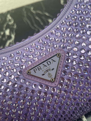 Prada 1NE515 Satin mini-bag with artificial crystals Purple - Default Title - View 4