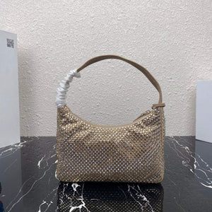 Prada 1NE515 Satin mini-bag with artificial crystals apricot - Default Title - View 2