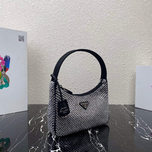 Prada 1NE515 Satin mini-bag with artificial crystals Black - Default Title - View 3