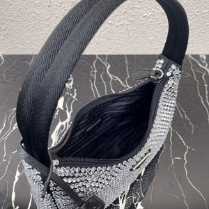 Prada 1NE515 Satin mini-bag with artificial crystals Black - Default Title - View 8