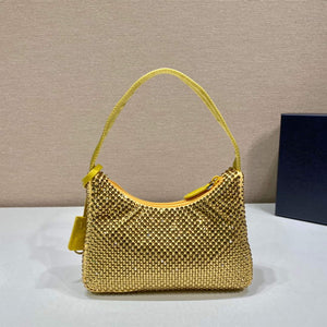 Prada 1NE515 Satin mini-bag with artificial crystals Yellow - Default Title - View 4