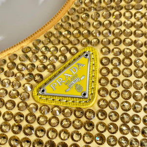 Prada 1NE515 Satin mini-bag with artificial crystals Yellow - Default Title - View 7