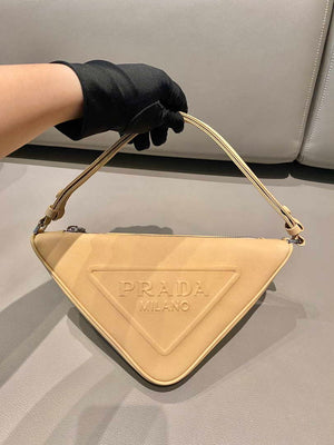 Prada 1NQ043 Triangle leather pouch Apricot - Default Title - View 3